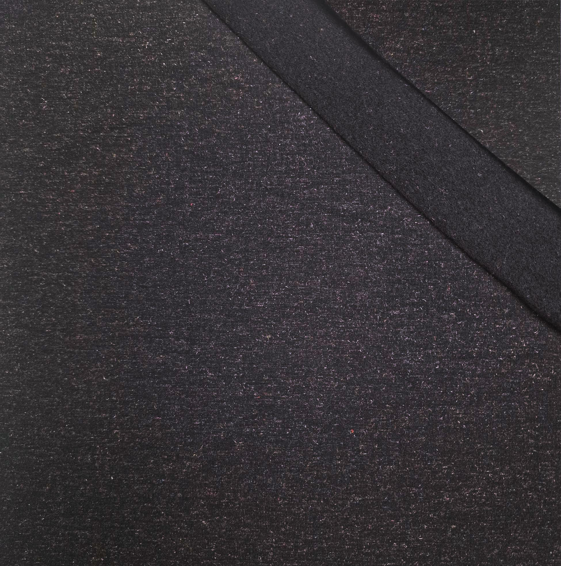 BLACK WITH LUREX THREAD - brushed knitwear with elastane