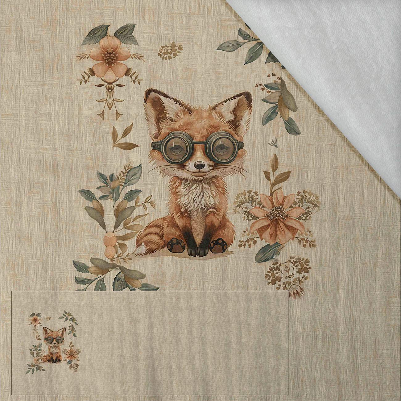 FOX STEAMPUNK FOREST - PANORAMIC PANEL (60cm X 140cm)  Cotton muslin