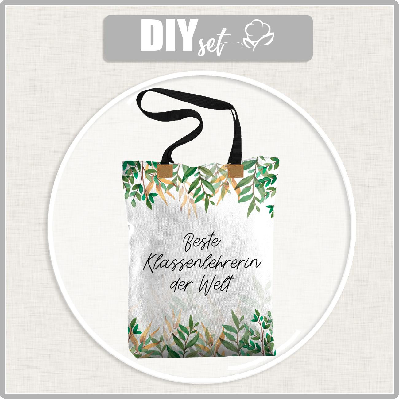 SHOPPER BAG - Beste Klassenlehrerin der Welt - Waterproof woven fabric - sewing set