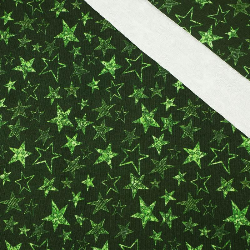 GREEN STARS (AREA 51) - looped knit fabric