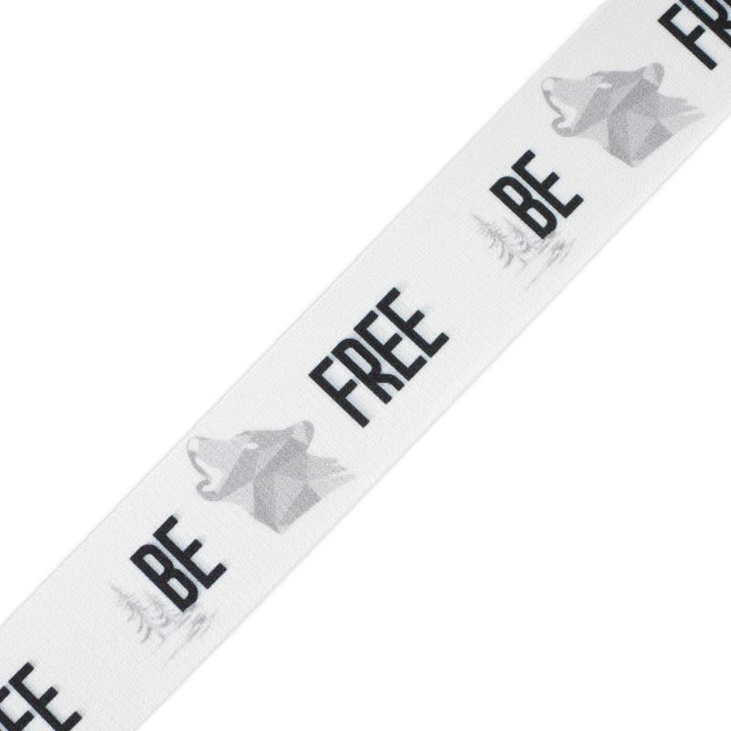 Woven printed elastic band - BE FREE / Choice of sizes