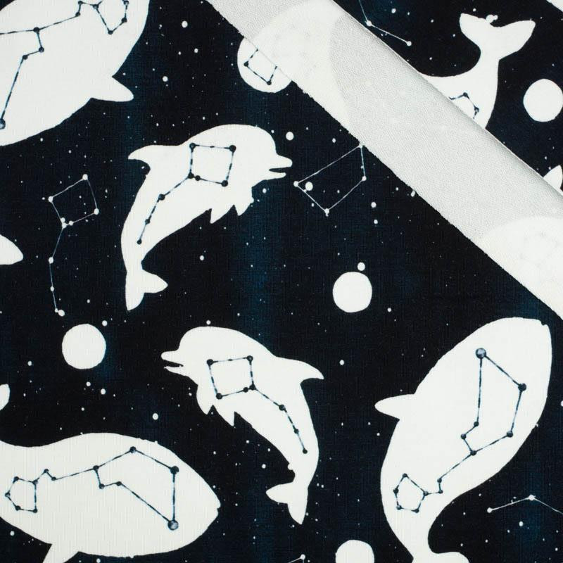 GALACTIC OCEAN (GALACTIC ANIMALS) / navy - looped knit fabric