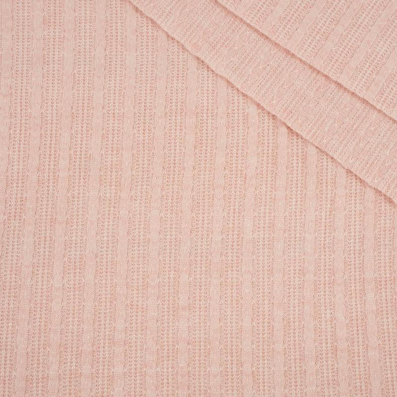 50cm Pale pink - Thin ribbed sweater knit fabric