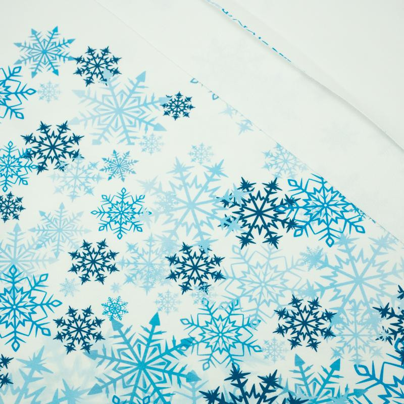 SNOWFLAKES / blue - panel looped knit 