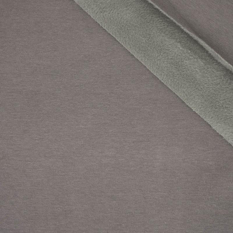 GREY - brushed sweatshirt with teddy / alpine fleece