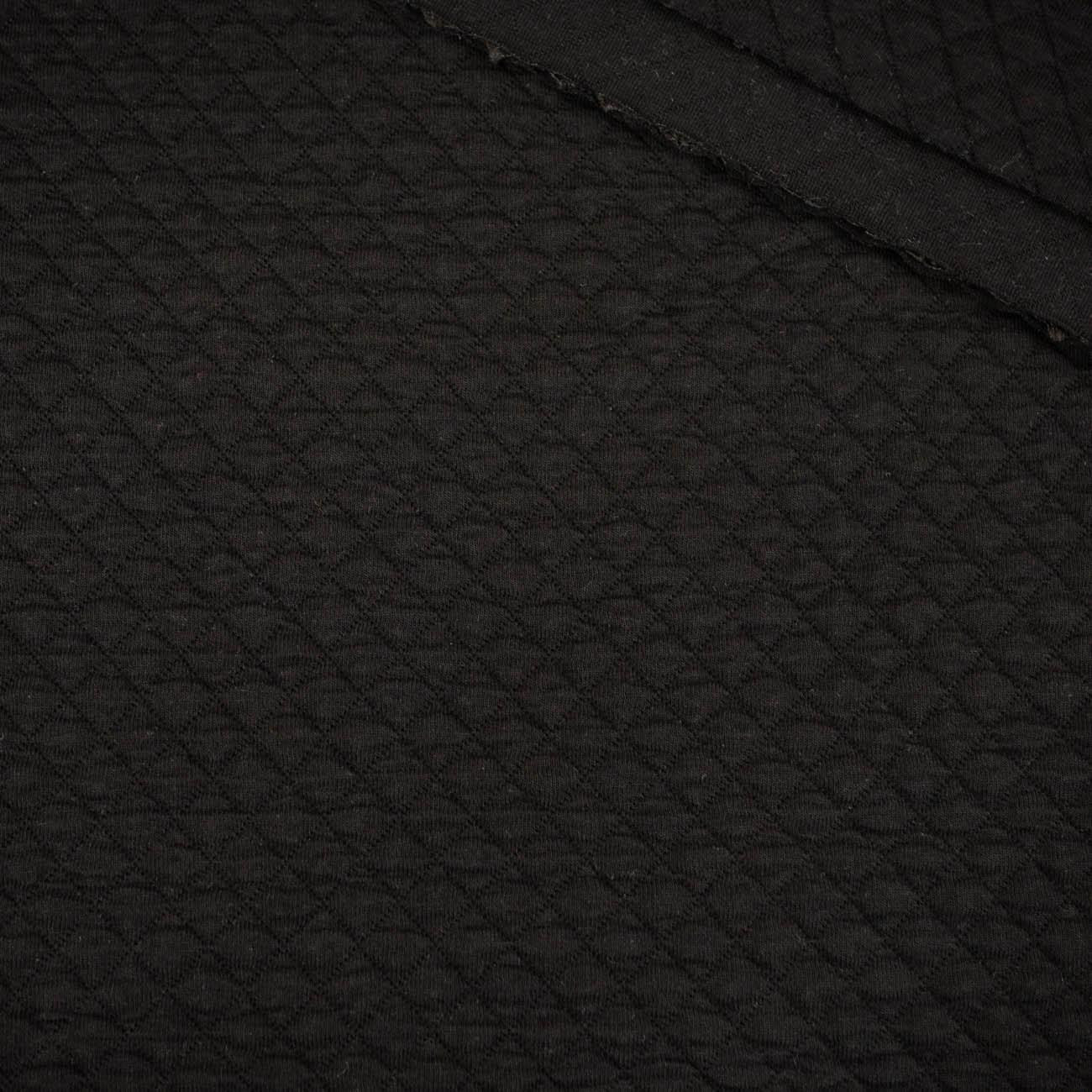 BLACK - quilted knitted fabric