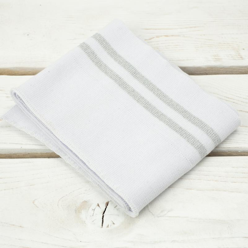 Folded ribbing WHITE / silver 140cm