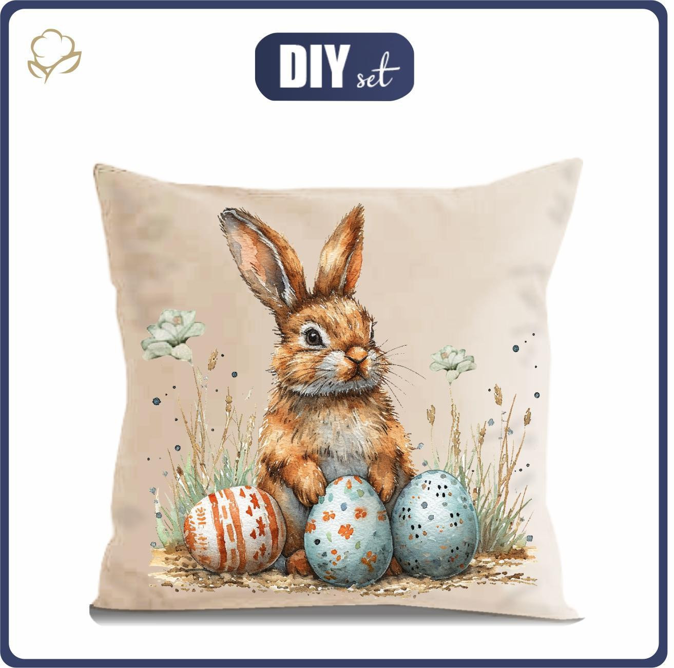 PILLOW 45X45 - HAPPY EASTER wz.4 - Panama 220g - sewing set