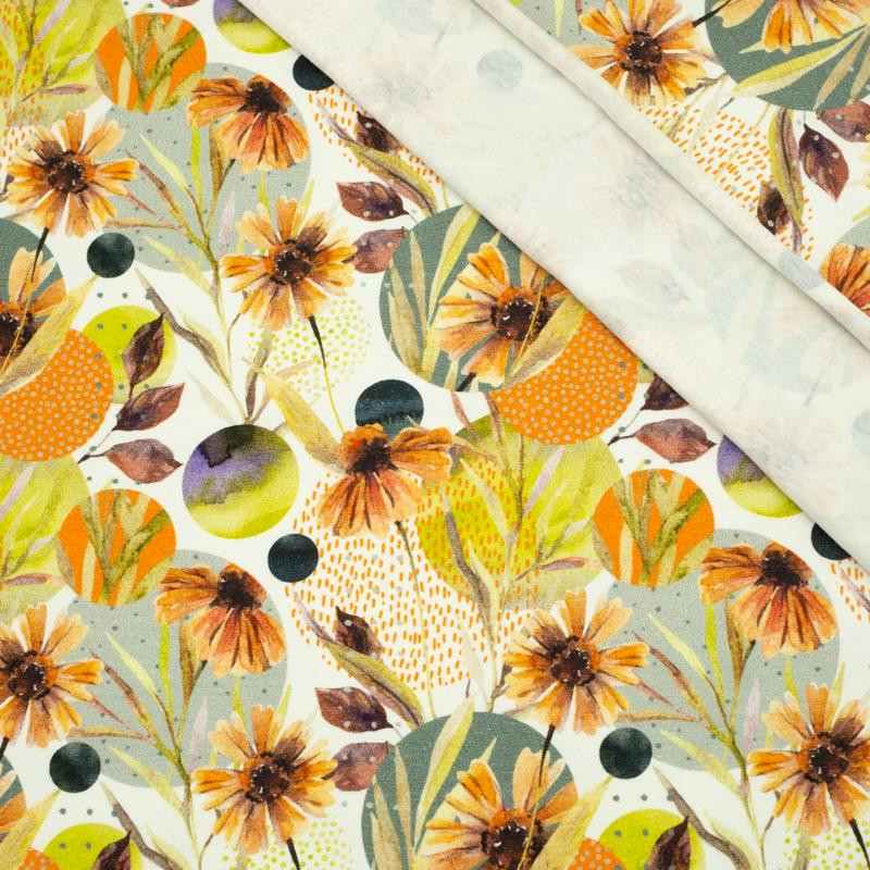 ORANGE CORNFLOWERS - Viscose jersey WE210