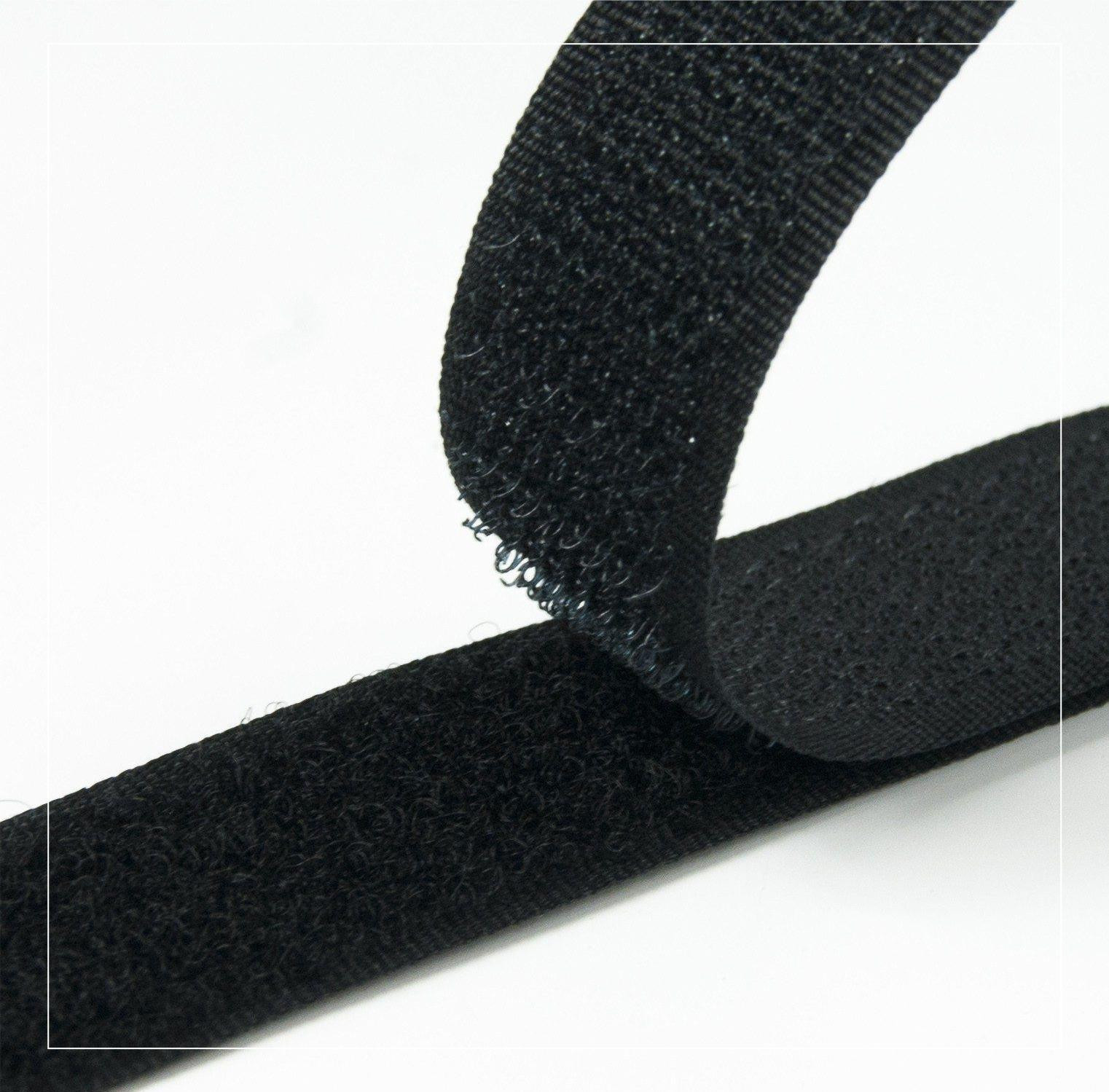 Nylon Velcro Hoop Tape 20 mm complet - BLACK