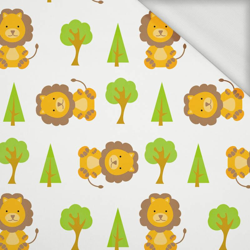 LION IN THE FOREST (ANIMAL GARDEN) - looped knit fabric