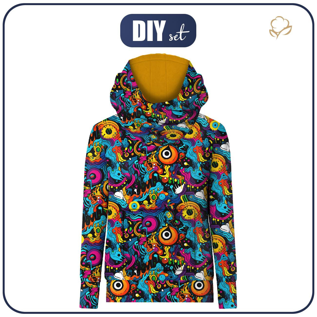 HYDROPHOBIC HOODIE UNISEX - STREET GRAFFIT WZ.5 - sewing set