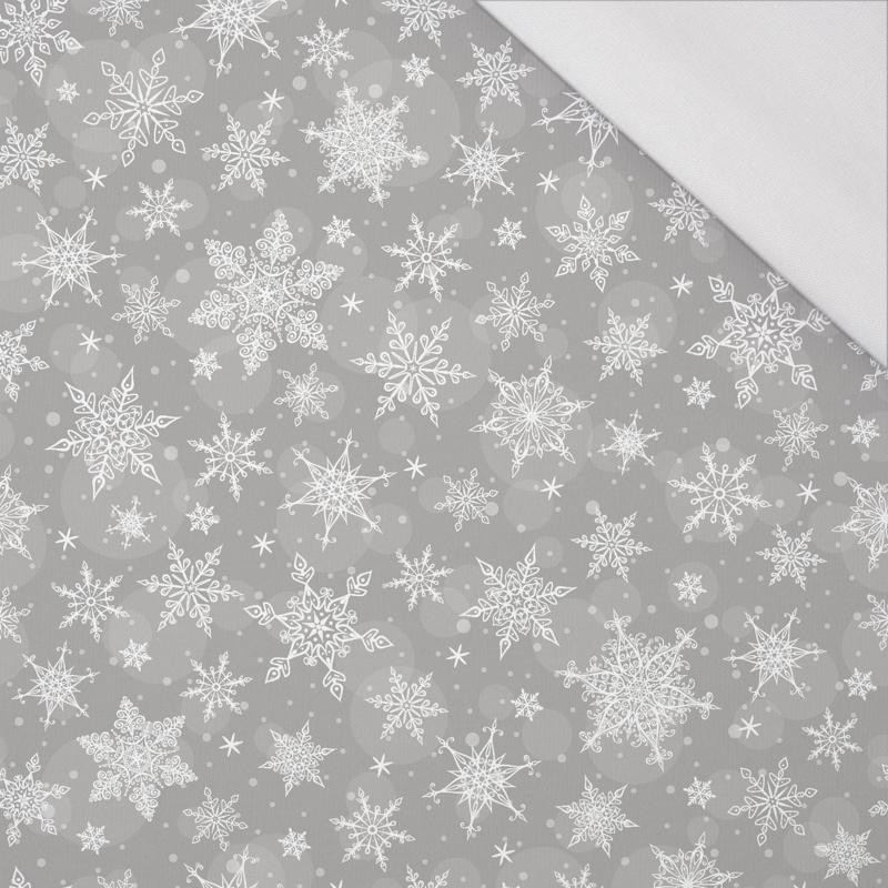 SNOWFLAKES PAT. 2 / grey - single jersey with elastane 