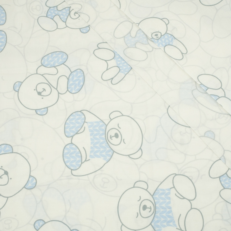 TEDDYBEARS / blue - Cotton woven fabric