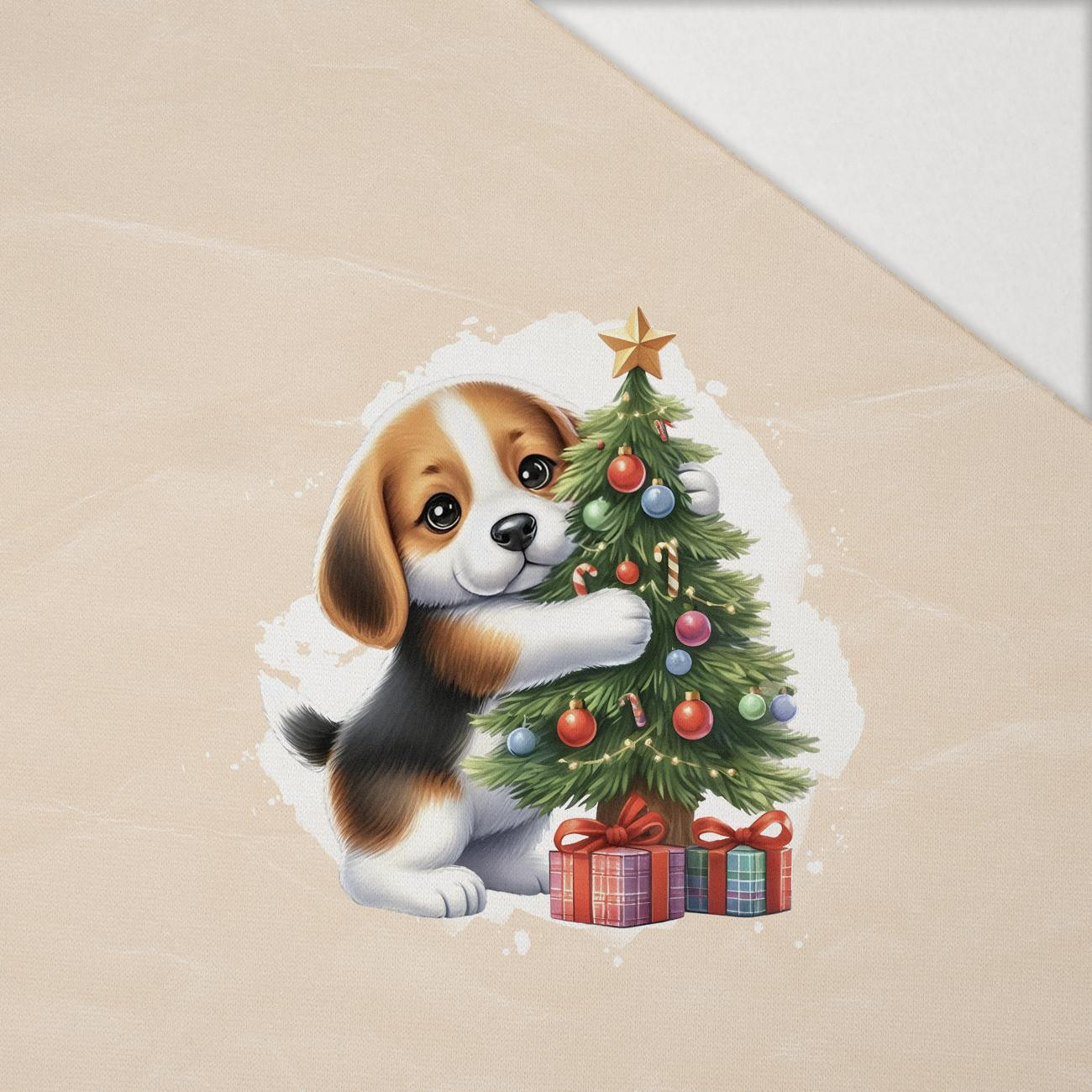 WINTER ANIMALS wz.15 - panel (60cm x 50cm) Hydrophobic brushed knit