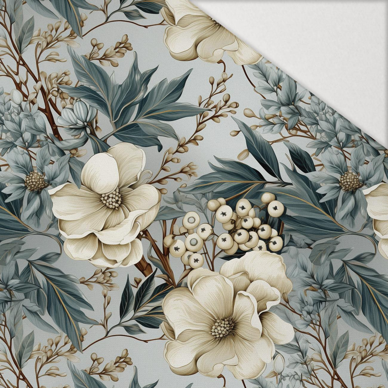 WINTER FLOWERS WZ.1 - Hydrophobic brushed knit WINTER FLOWERS WZ.1 - Hydrophobic brushed knit