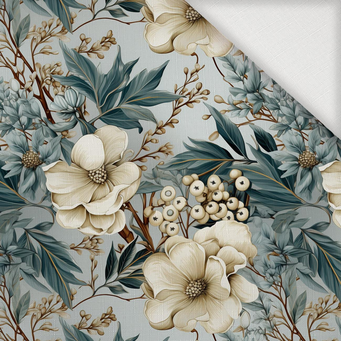 WINTER FLOWERS WZ.1 - Woven Fabric for tablecloths