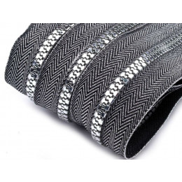 Plastic zipper tape 5 mm -  silver