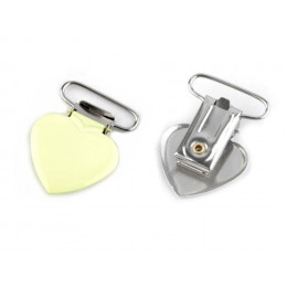 Metal clasp for braces heart -  yellow