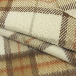 CHECK BROWN - Coat fabric