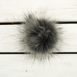Eco fur pompom 10 cm - melange grey