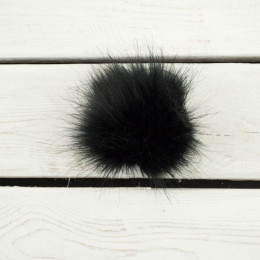Eco fur pompom 9 cm - black