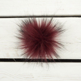 Eco fur pompom 6 cm - melange maroon