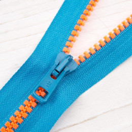 Plastic Zipper decorative open-end 40cm -  turquoise