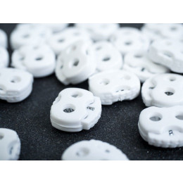 Stopper Toggles with two holes 18mm - WHITE