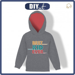 10% KID'S HOODIE (ALEX) - BEST KID EVER - looped knit fabric (86/92)