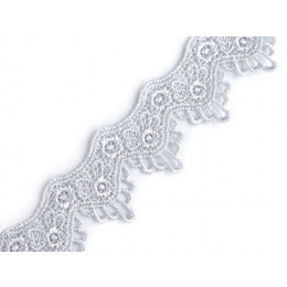 Guipure lace 35 mm - silver