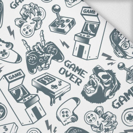 GAME OVER (retro) / white - looped knit fabric