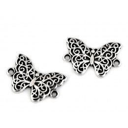 Metal pendant Butterfly - silver