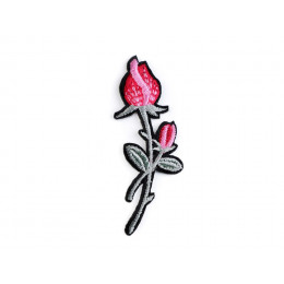  Iron-on Patch embroided little rose - pink