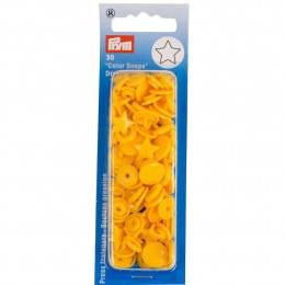 Color Snaps PRYM Love, plastic fasteners 12,4 mm - 30 sets - star Yellow