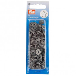 Color Snaps PRYM Love, plastic fasteners 12,4 mm - 30 sets - star Silver