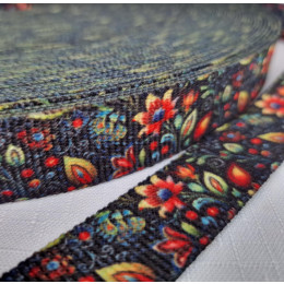 Webbing Tape with Print 25mm -  Folk Art wz.7 