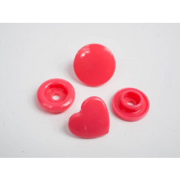 Fasteners KAM hearts 12 mm light red 10 sets