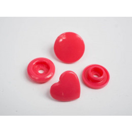 Fasteners KAM hearts 12 mm red 10 sets
