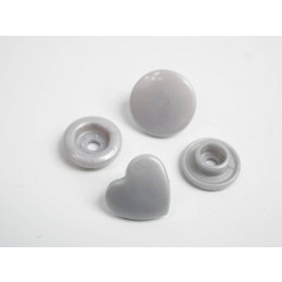 Fasteners KAM hearts 12 mm silver 10 sets