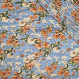 FLOWERS / blue - crashed chiffon