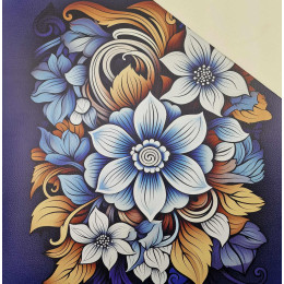BOUQUET OF FLOWERS WZ.2 (46 cm x 50 cm) - thick pressed leatherette
