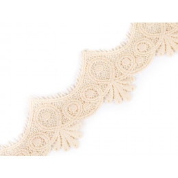 Embroidered lace 60 mm - vanilla
