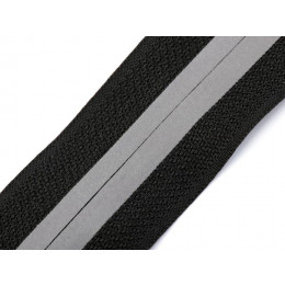 Zipper tape invisible 5 mm reflective - black