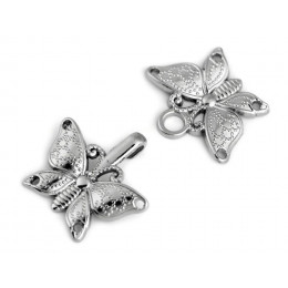 Decorative butterfly fastener - silver
