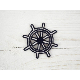 Iron-on Patch embroided - rudder navy