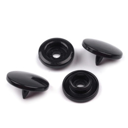 Snaps KAM, plastic fasteners 10mm - BLACK 10 sets