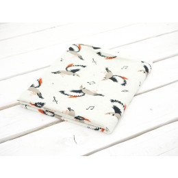 BIRDS TUNES / dirty white - Viscose jersey WE210
