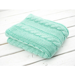 BLANKET (BRAID) / mint S - knitted panel