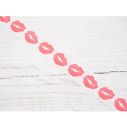 Grosgrain pink lips - 15mm